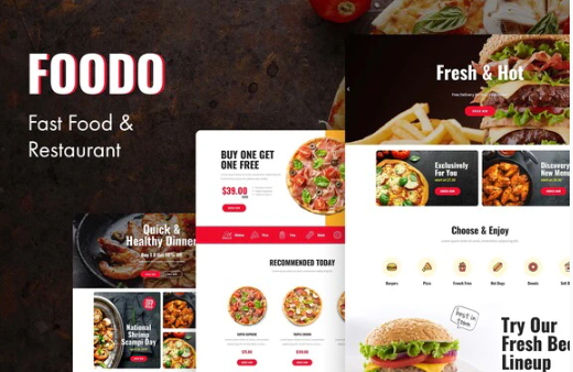 Foodo - Fast Food & Pizza Elementor Templates