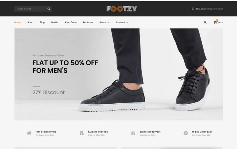 Footzy - Shoes Store WooCommerce Theme