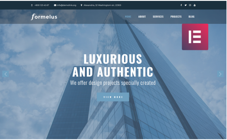 Formelus - Architecture Multipurpose Modern Elementor WordPress Theme