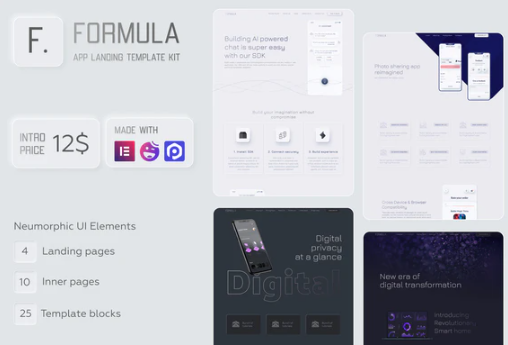 Formula - Software & App Landing Elementor Template Kit