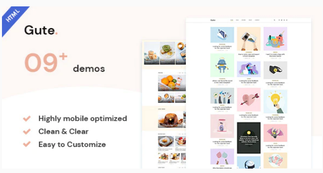 Gute | Minimalist Blog HTML5 Template