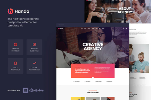 Product Image - Hando – Corporate & Portfolio Elementor Template Kit