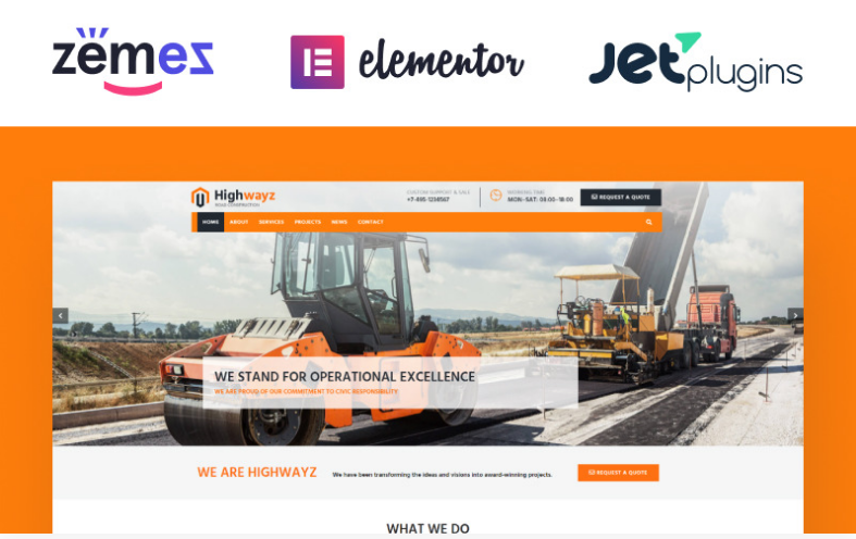 Highwayz - Road Construction WordPress Theme 1.0.4