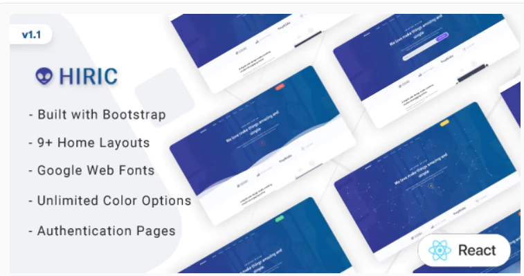 Hiric - React Landing Page Template