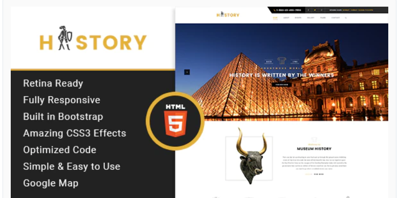 History- Museum & Exhibition HTML Template