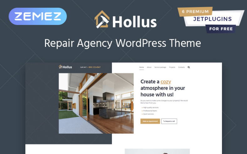 Hollus - Repair Services Multipurpose Modern Elementor WordPress Theme
