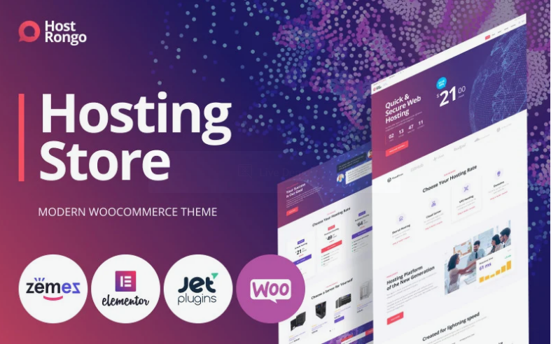 Host Rongo - Hosting Store ECommerce Modern Elementor WooCommerce Theme