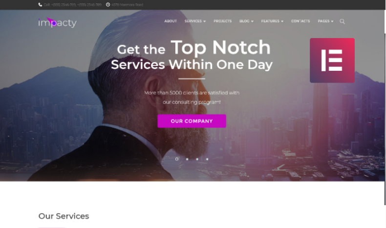 Impacty- Business Consulting Elementor WordPress Theme