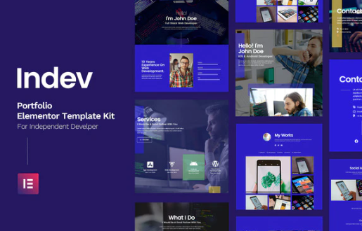 Indev - Portfolio Elementor Template Kit For Developer