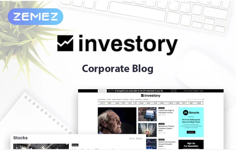 Investory - Corporate Blog Elementor WordPress Theme