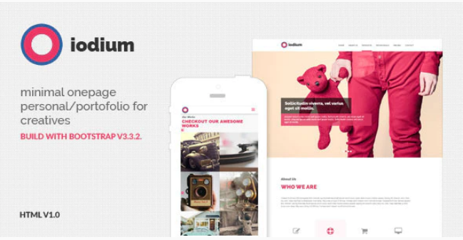 Iodium- Minimal Onepage Personal/Portofolio