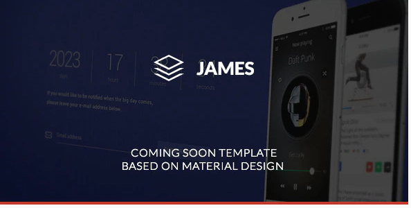 James - Material Design Coming Soon Template