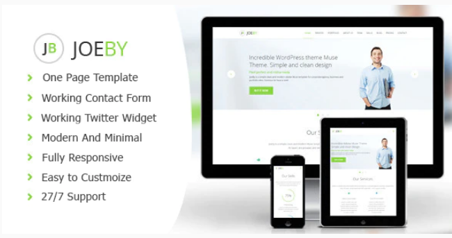 Joeby - Clean One Page Business Template
