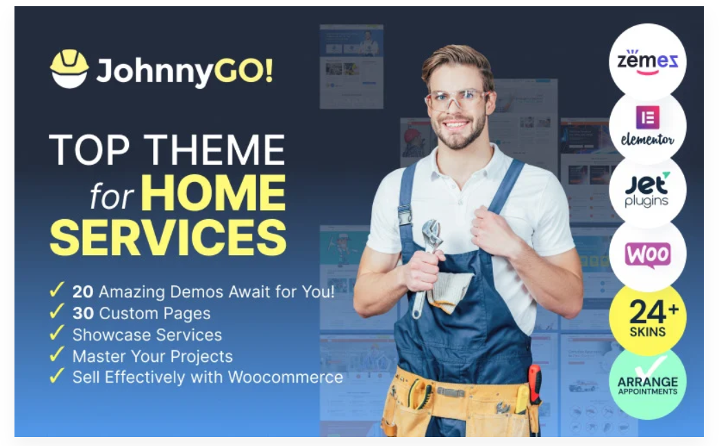 JohnnyGo - Multipurpose Home Services WordPress Theme