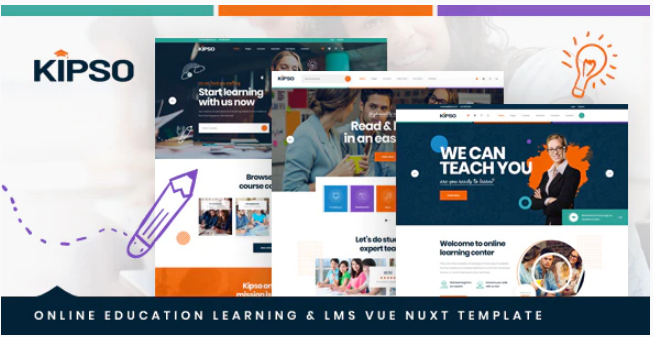 Kipso - Vue Nuxt Online Education Learning & LMS Template