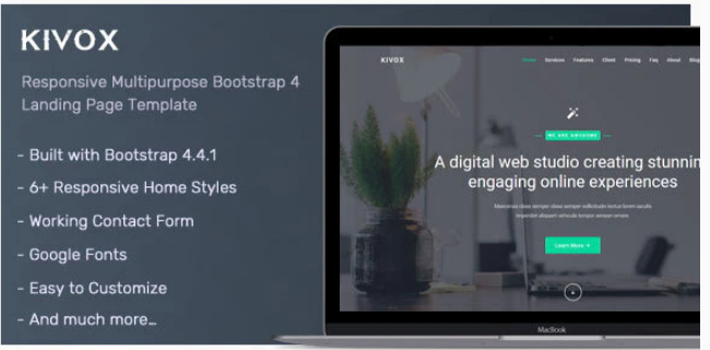 Kivox - Landing Page Template