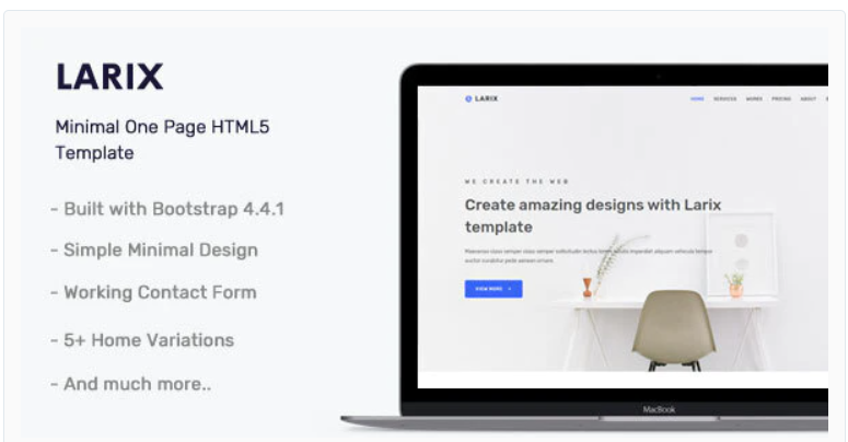 Larix - Minimal One Page HTML5 Template