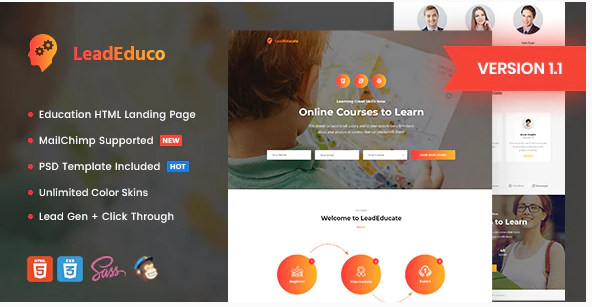 LeadEduco - Education HTML Landing Page Template