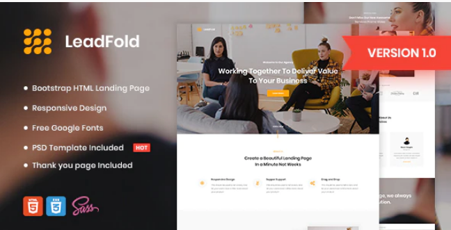 LeadFold - Lead Generation HTML Landing Page Template