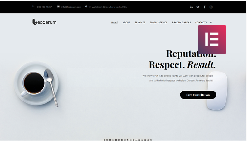 Leaderum - Minimal Business Elementor WordPress Theme