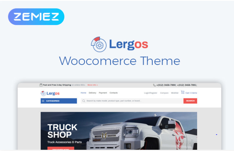 Lergos - Car Spare Parts ECommerce Classic Elementor WooCommerce Theme