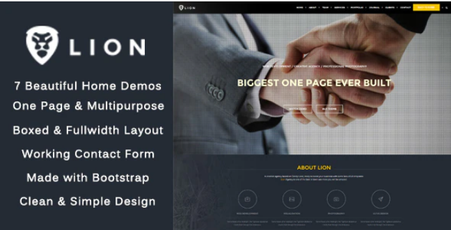 Lion - One Page & Multipurpose HTML Theme