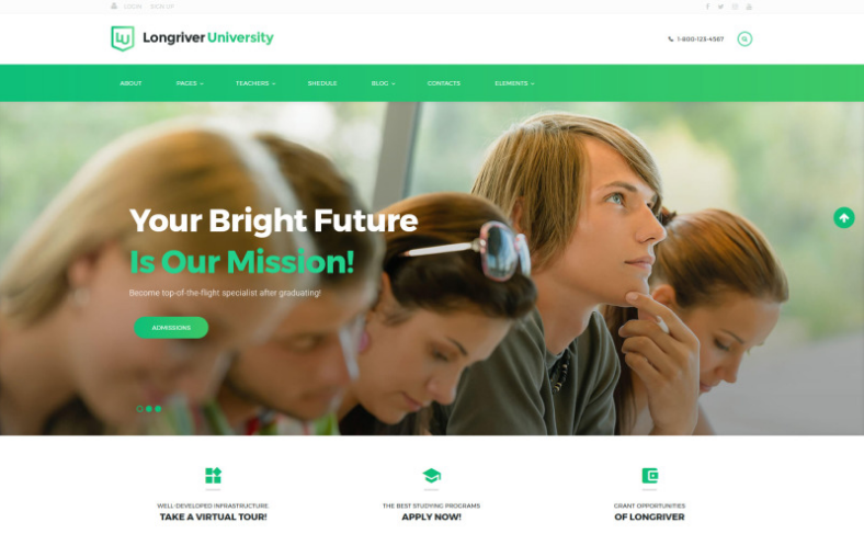 Longriver University Responsive WordPress Theme
