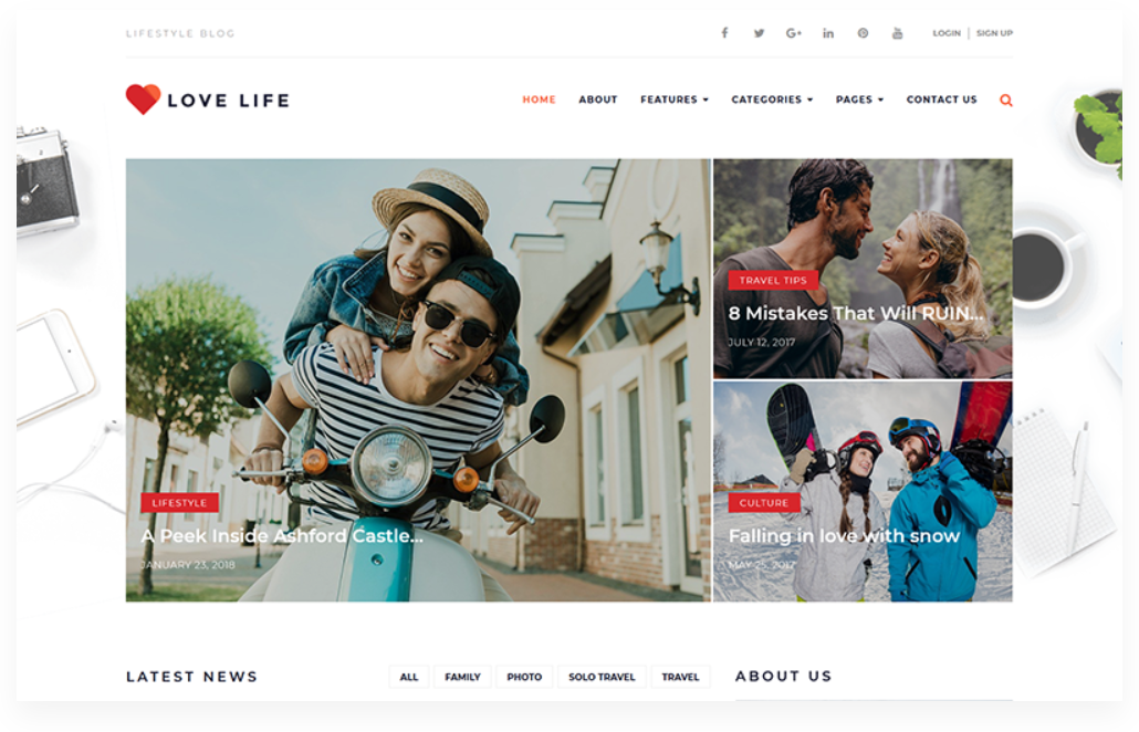 Love Life - Responsive Personal Blog WordPress Theme