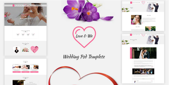 Love & We Wedding PSD Template