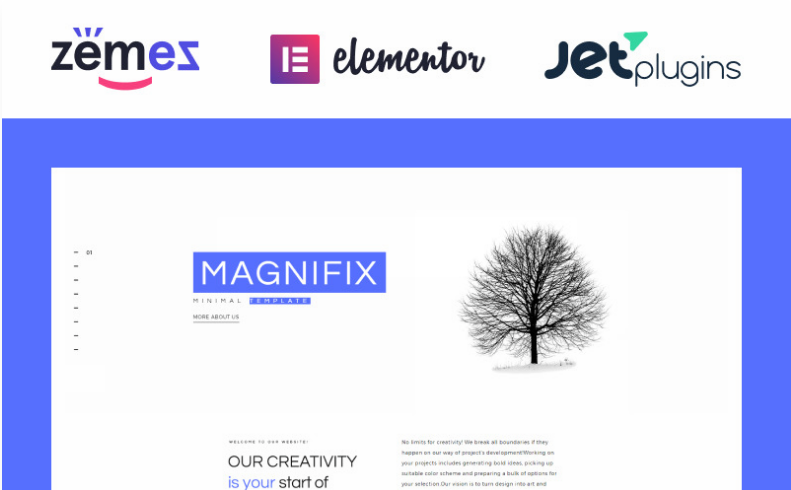 Magnifix - Minimal Parallax WordPress Theme
