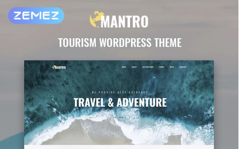 Mantro - Tourism One Page Modern Elementor WordPress Theme
