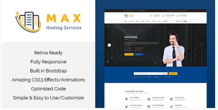 Max Hosting - Responsive HTML Template