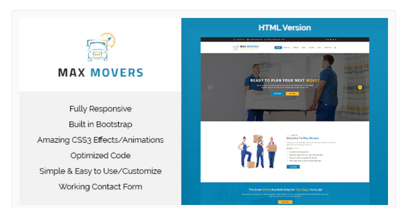 Max Movers - Responsive HTML Template