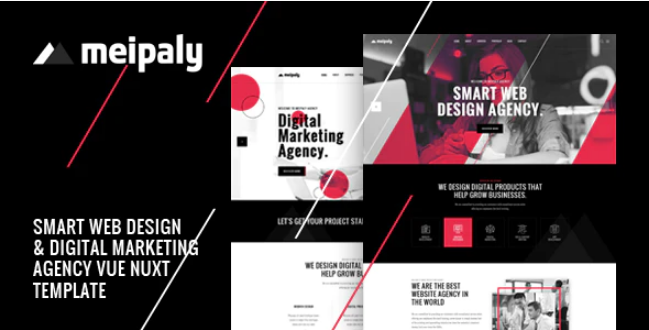 Meipaly - Vue Nuxt Digital Services Agency Template