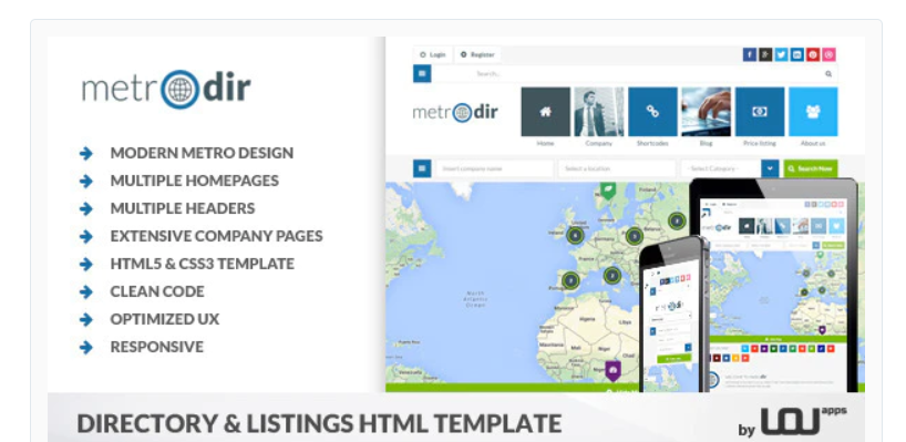 Metrodir - Directory & Listings HTML Template