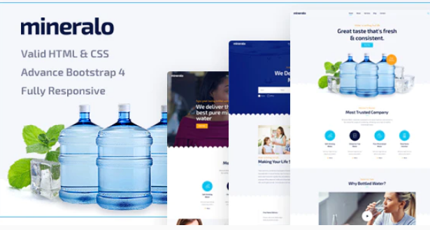 Mineralo - Bottled Water Delivery Service For Home & Office HTML Template
