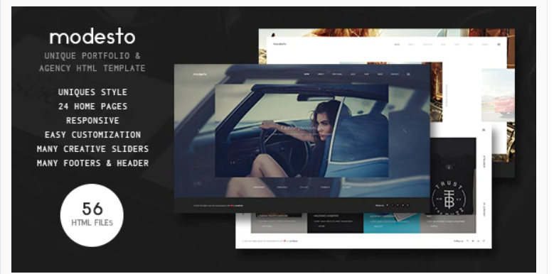 Modesto - Power Unique Portfolio, Photography & Agency HTML Template