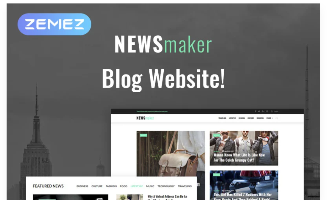 Newsmaker - News Blog Multipurpose Modern Elements WordPress Theme