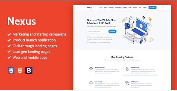 Nexus - Premium SaaS Landing Page Template