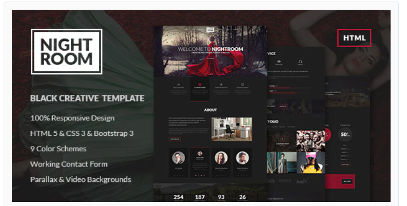 Night Room Creative Dark Template
