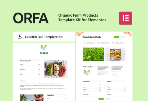 ORFA - Organic Farm Products Elementor Template Kit