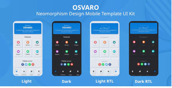 Osvaro - Neomorphism Design Mobile Template UI Kit