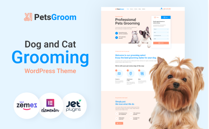 Product Image - PetsGroom – Dog & Cat Grooming WordPress Theme