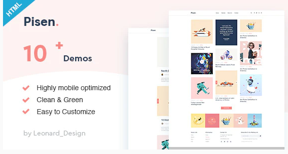 Pisend | Minimalism Blog HTML5 Template