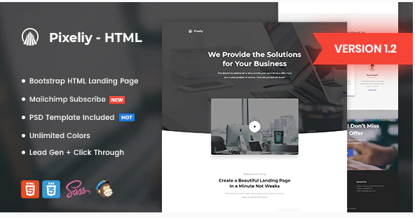 Pixeliy - Business HTML Landing Page Template