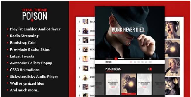Poison - Music HTML One Page Template
