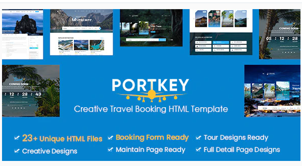 PortKey - Creative Tour Travel Booking HTML5 Template