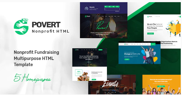Povert - Nonprofit Fundraising Multipurpose HTML Template