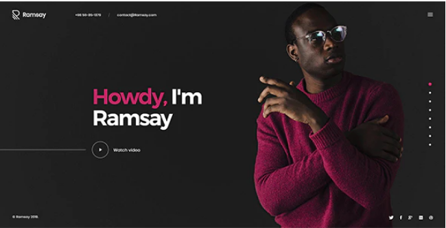 Ramsay - Creative Personal Onepage HTML Template