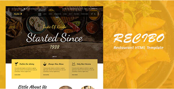 Recibo - Restaurant / Food HTML Template